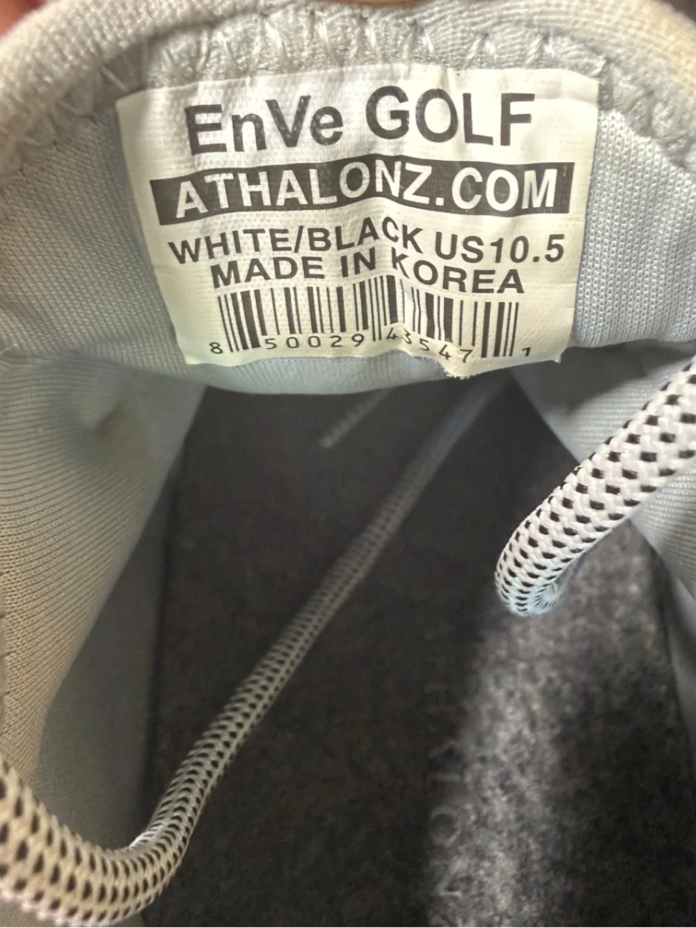 Athalonz EnVe Golf Shoes White Black Athletic Comfort Sneakers Men’s 10.5 Korea